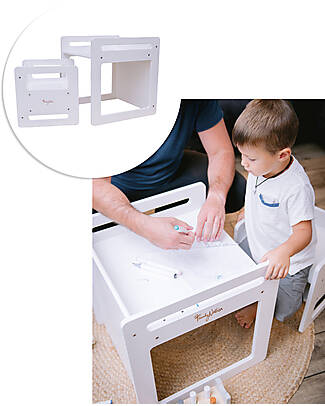 Family Nation Montessori Table+Chair Set - White - Grows with your child Tables And Chairs