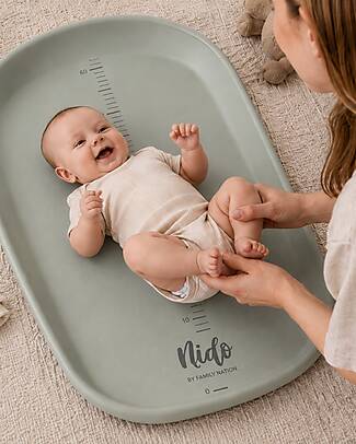 Family Nation Nido™ Changing Mat - Soft and Safe - Sage Green - with Integrated Growth Measurement Scale Changing Tables