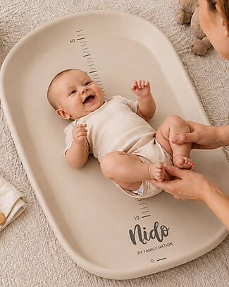 Family Nation Nido™ Changing Mat - Soft and Safe - Sand - with Integrated Growth Measurement Scale Changing Tables