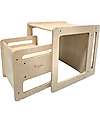 Family Nation OUTLET - Montessori Table+Chair Set - Natural - Birch Wood - Grows with your child Tables And Chairs
