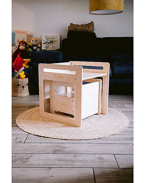 Family Nation OUTLET - Montessori Table+Chair Set - Natural - Birch Wood - Grows with your child Tables And Chairs