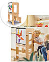 Family Nation OUTLET Montessori Tower 3 in 1 - Natural - Magnetic Whiteboard and Convertible into Table+Chair Montessori Toys