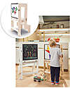 Family Nation OUTLET Montessori Tower 3 in 1 - White - Magnetic Whiteboard and Convertible into Table + Chair Montessori Toys