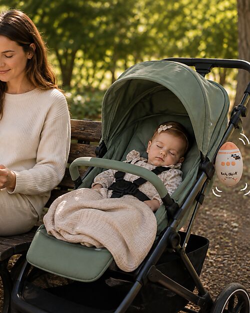 Family Nation Rock Chick™ 2-in-1 Automatic Stroller Rocker & White Noise - 11 Sounds, Bluetooth, USB-C Rechargeable - 0+ Accessories