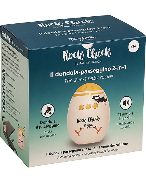 Family Nation Rock Chick™ Automatic Stroller Rocker - 11 Calming Sounds & Bluetooth - USB-C Rechargeable - 0+ Accessories