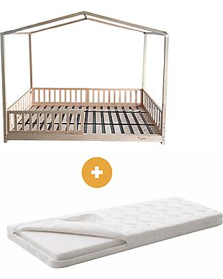 Family Nation Set 2: Evi Convertible Montessori Bed 200x90cm + 14cm Anti-mite Mattress Montessori Beds