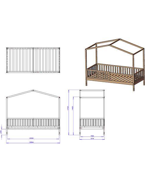 Family Nation Set 2: Evi Convertible Montessori Bed 200x90cm + Bed/Drawer Montessori Beds