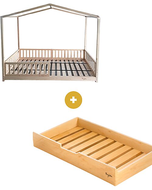 Family Nation Set 2: Evi Convertible Montessori Bed 200x90cm + Bed/Drawer Montessori Beds