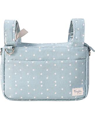 Family Nation Stroller Organizer Bag - Clover - Green - 100% Cotton - Compatible with All Strollers Organize and Bags