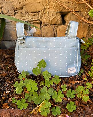 Family Nation Stroller Organizer Bag - Clover - Green - 100% Cotton - Compatible with All Strollers Organize and Bags