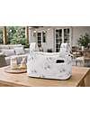Family Nation Stroller Organizer Bag - Gynko - Ivory - 100% Cotton - Compatible with All Strollers Organize and Bags