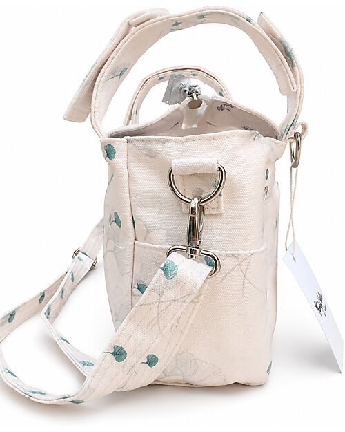 Family Nation Stroller Organizer Bag - Gynko - Ivory - 100% Cotton - Compatible with All Strollers Organize and Bags