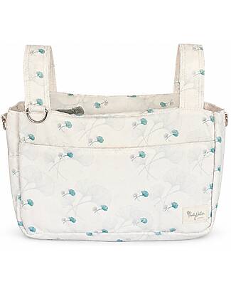 Family Nation Stroller Organizer Bag - Gynko - Ivory - 100% Cotton - Compatible with All Strollers Organize and Bags