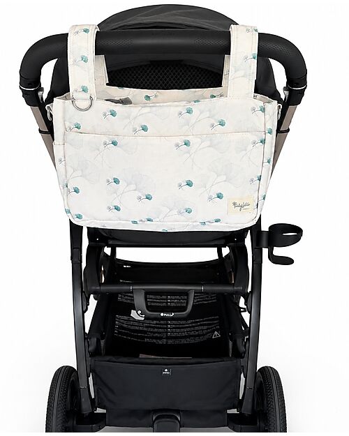 Family Nation Stroller Organizer Bag - Gynko - Ivory - 100% Cotton - Compatible with All Strollers Organize and Bags