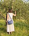 Family Nation Stroller Organizer Bag - Olive - Blue - 100% Cotton - Compatible with All Strollers Organize and Bags