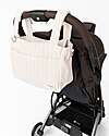 Family Nation Stroller Organizer Bag - Stripes - Beige - 100% Cotton - Compatible with All Strollers Organize and Bags