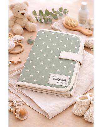Family Nation Travel Changing Mat - Clover - Green - Waterproof and Foldable Travel Changing Mats