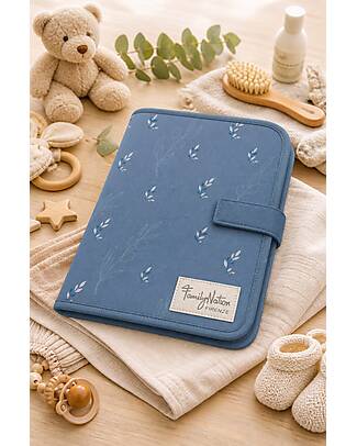 Family Nation Travel Changing Mat - Olive - Blue - Waterproof and Foldable Travel Changing Mats