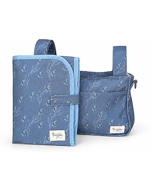 Family Nation Travel Changing Mat - Olive - Blue - Waterproof and Foldable Travel Changing Mats