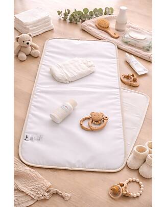 Family Nation Travel Changing Mat - Stripes - Beige - Waterproof and Foldable Travel Changing Mats