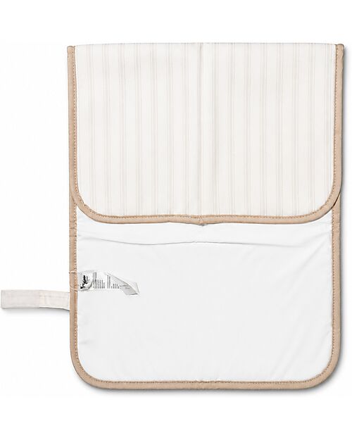 Family Nation Travel Changing Mat - Stripes - Beige - Waterproof and Foldable Travel Changing Mats