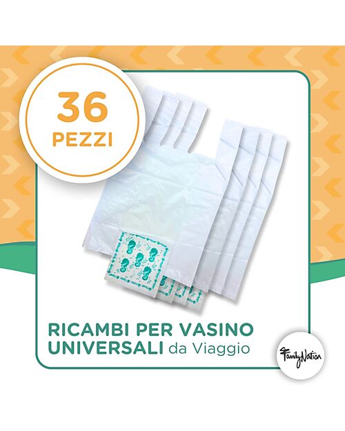 Family Nation Universal Liners for Travel Potty - 36 Pieces - Super Absorbent and Odor-Free Potties