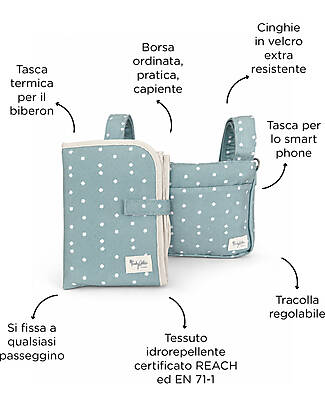 Family Nation Universal Stroller Organizer Bag - Clover Green - Firenze Travel Collection Organize and Bags