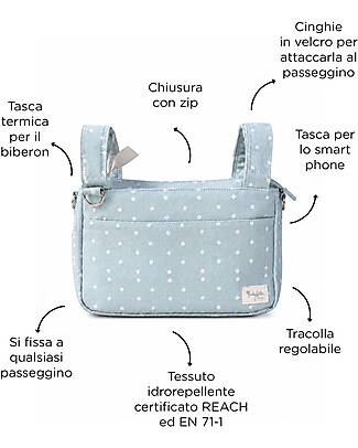 Family Nation Universal Stroller Organizer Bag - Clover Green - Firenze Travel Collection Organize and Bags