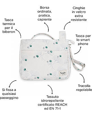 Family Nation Universal Stroller Organizer Bag - Ginko Ivory - Firenze Travel Collection Organize and Bags