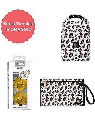 Family Nation Walking Kit Leopard - Diaper Change Bag + Bibs Pacifier Set + Free Thermal Bag Diaper Changing Bags