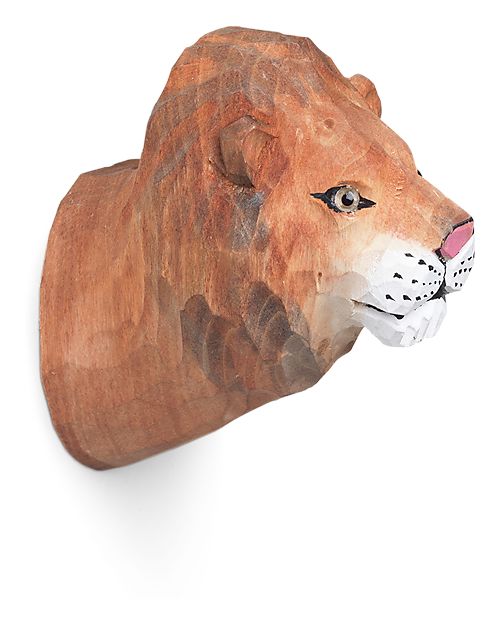 Ferm Living Animal Hook - Lion - Hand-carved Wood Hangers