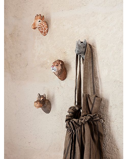 Ferm Living Animal Hook - Lion - Hand-carved Wood Hangers