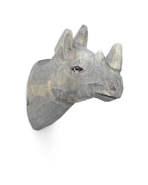 Ferm Living Animal Hook - Rhino - Hand-carved Wood Hangers