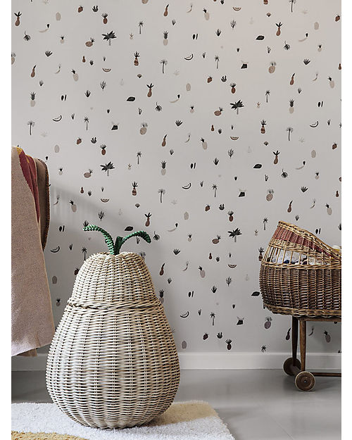 Ferm Living Braided Storage with Lid - Large Pear 59 cm - Rattan Wicker Basket