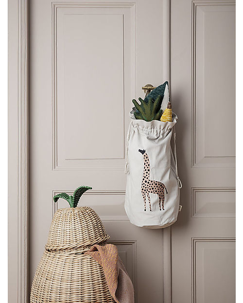 Ferm Living Braided Storage with Lid - Large Pear 59 cm - Rattan Wicker Basket