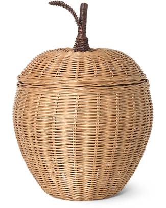 Ferm Living Braided Storage with Lid - Small Apple 28 cm - Rattan Wicker Basket
