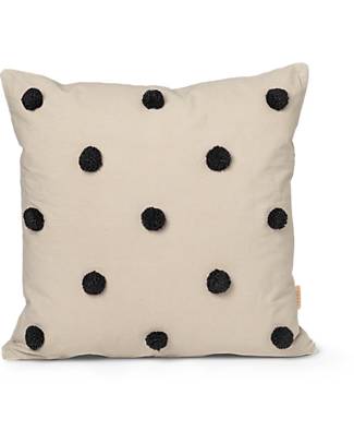Ferm Living Dot Tufted Cushion 50x50 cm - Sand/Black - 100% Organic Cotton Cushions