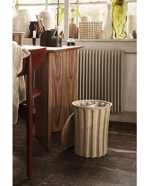 Ferm Living Paper Bin with Lid - Recycled Paper Pulp Storage organisers