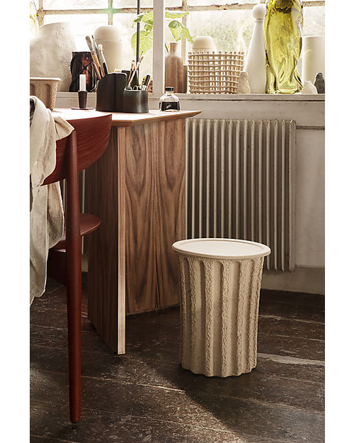 Ferm Living Paper Bin with Lid - Recycled Paper Pulp Storage organisers