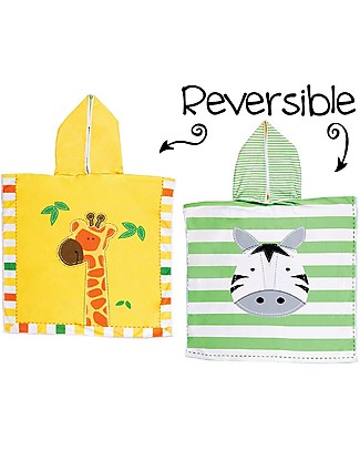 FlapJackKids 2-in-1 Baby Cover Up, Giraffe + Zebra - 61 x 61 cm Towels And Flannels