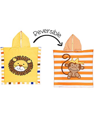 FlapJackKids 2-in-1 Baby Cover Up Lion+Monkey (2-6 years) - 61 x 61 cm Towels And Flannels