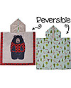FlapJackKids 2-in-1 Kids Cover Up - Black Bear+Cottage (2-6 years) - 61 x 61 cm Towels And Flannels