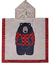 FlapJackKids 2-in-1 Kids Cover Up - Black Bear+Cottage (2-6 years) - 61 x 61 cm Towels And Flannels