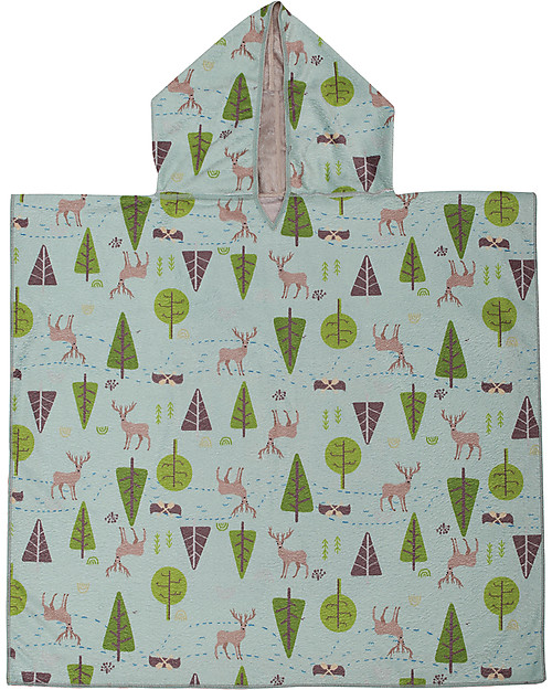 FlapJackKids 2-in-1 Kids Cover Up - Black Bear+Cottage (2-6 years) - 61 x 61 cm Towels And Flannels