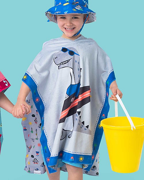 FlapJackKids 2-in-1 Kids Cover Up Dino - 61 x 61 cm (2-6 years) Towels And Flannels