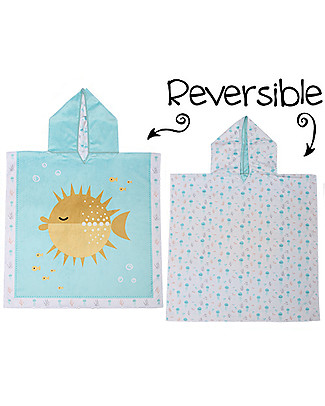 FlapJackKids 2-in-1 Kids Cover Up - Fish+JellyFish (2-6 years) - 61 x 61 cm Towels And Flannels