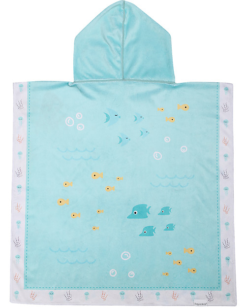 FlapJackKids 2-in-1 Kids Cover Up - Fish+JellyFish (2-6 years) - 61 x 61 cm Towels And Flannels