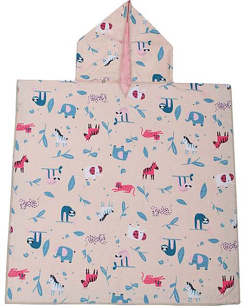 FlapJackKids 2-in-1 Kids Cover Up - Giraffe+Zoo (2-6 years) - 61 x 61 cm Towels And Flannels