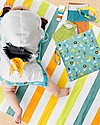 FlapJackKids 2 in 1 Towel Backpack - Grey Zoo Towels And Flannels