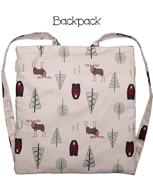 FlapJackKids 2 in 1 Towel BackPack - Moose+Black Bear Towels And Flannels